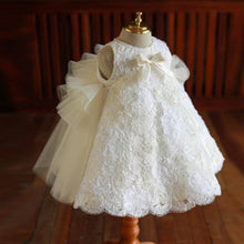 Iris - Flower Girl and Baptism Dress With Elegant Lace Bow